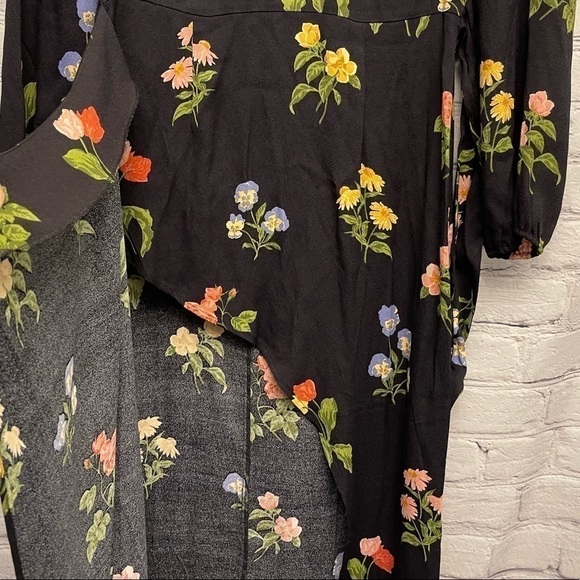 NEW Reformation Reza Floral Long Sleeve Midi Dress In Night Bloom Size 2 - Picture 12 of 16